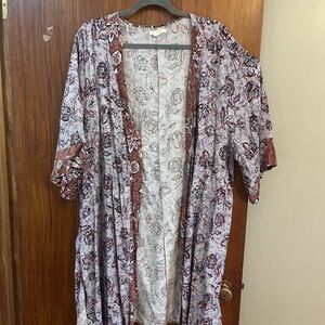Maurice’s 2x Boho Floral Open Front Kimono EUC